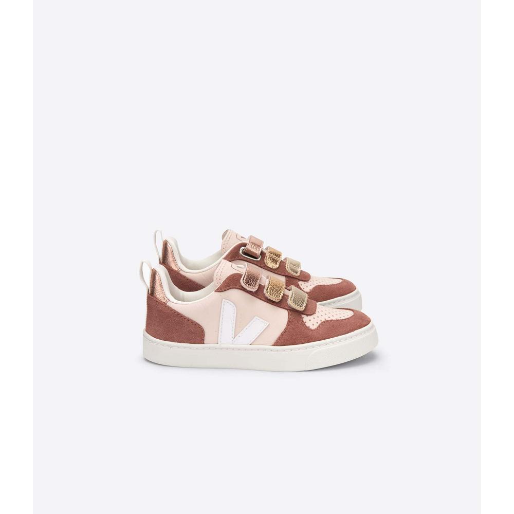 Veja V-10 CHROMEFREE Sneakers Kinderen Bruin | BE 854JPQ